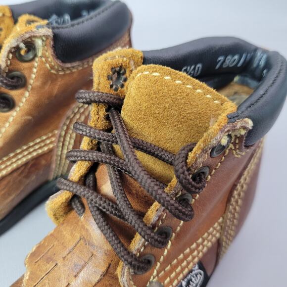 Justin Kiltie Roper Lace Up Toddler Boots Brown Leather Size 5.5 D Baby Justin - Picture 11 of 11